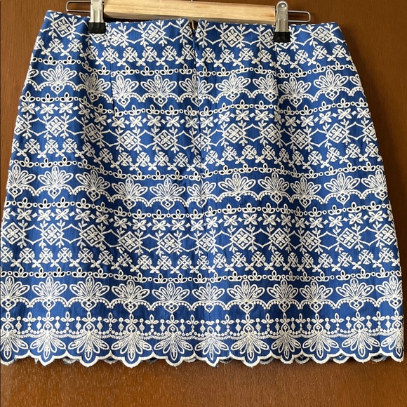 LOFT Blue and White Mini Skirt - Picture 5 of 6